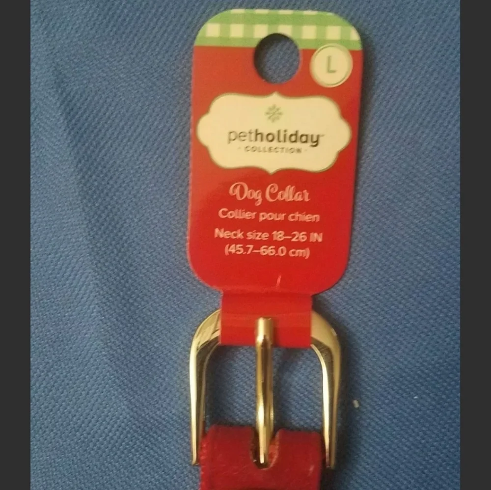 Red Bow Dog Collar Size L New Neck 18-26 In Nwt